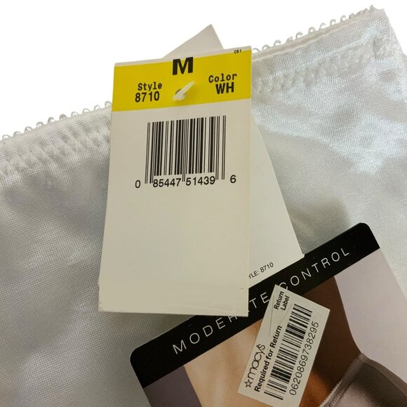 Bali Moderate Control Shaping Brief Panty White Size M Nylon Spandex Blend New - Picture 3 of 6